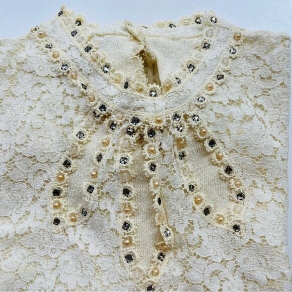 Vintage Tobi Califonia Top Size Small embellished with pearls and sequence - Picture 2 of 14